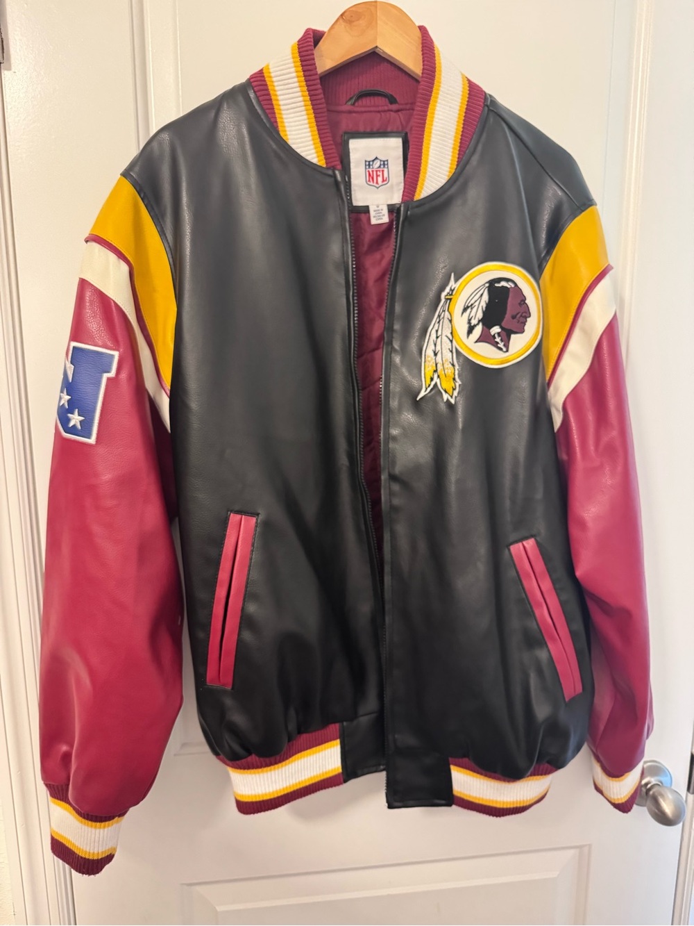 Redskins NFL Black and Burgundy Team Jacket